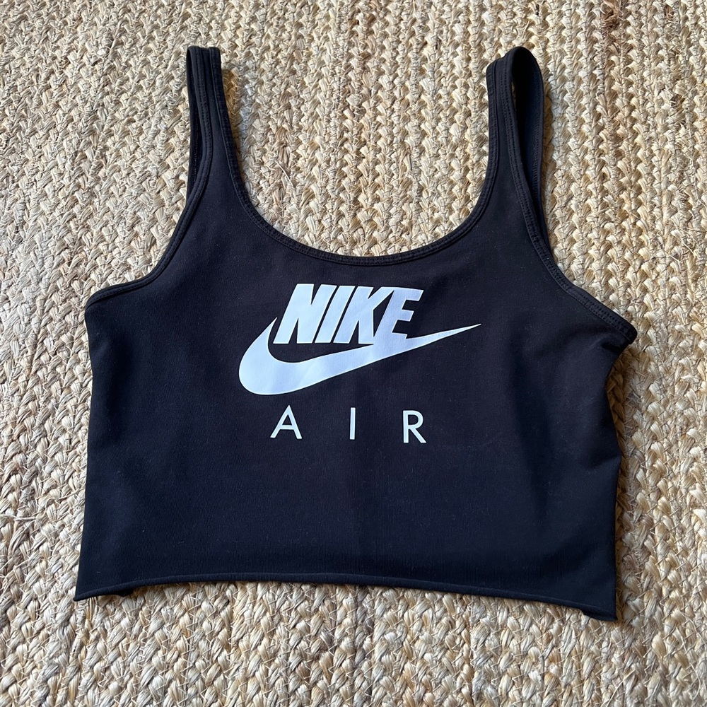 Nike Crop Top in Black with White Logo